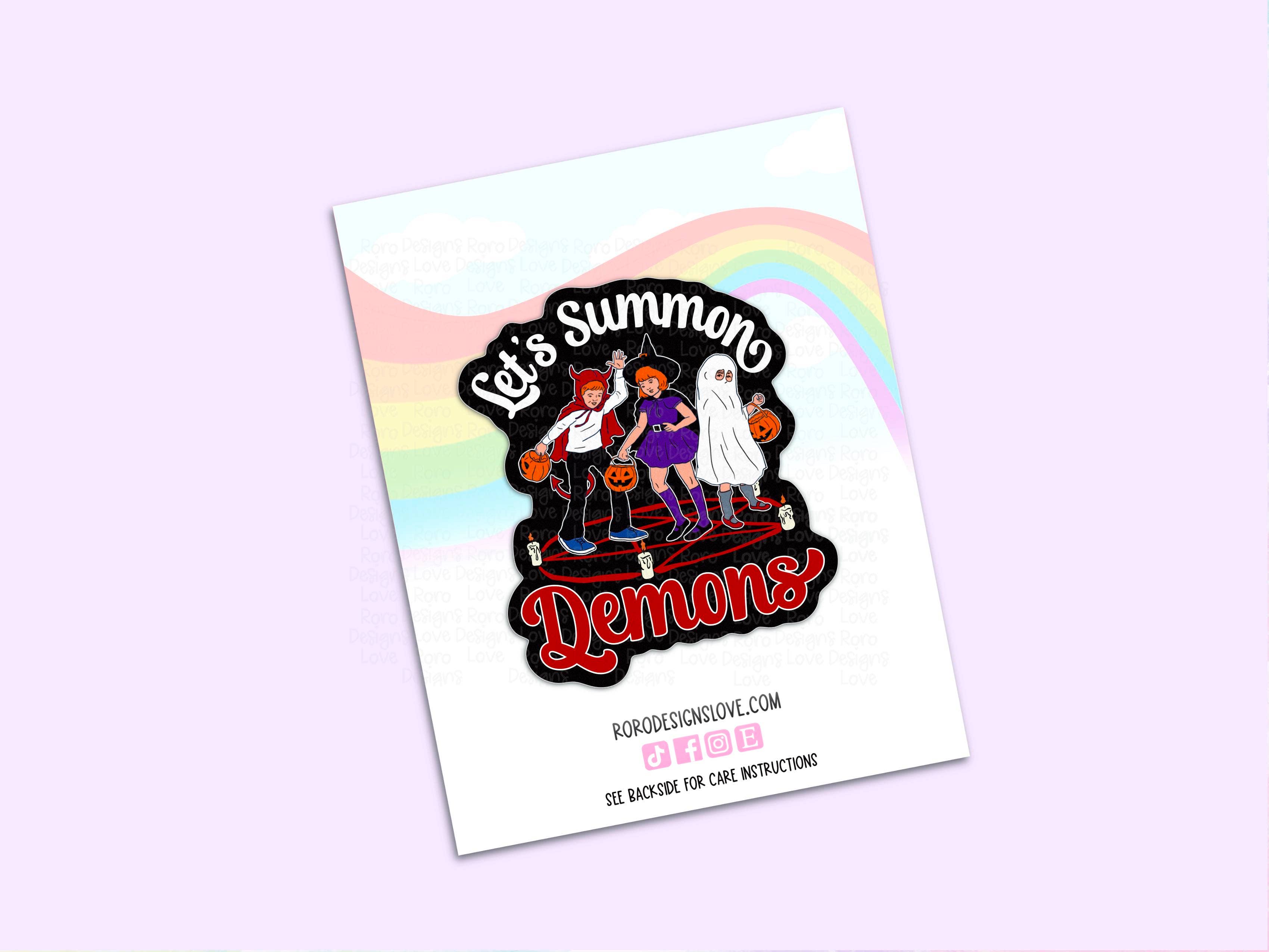 RoroDesignsLove - Wholesale Sticker - Let's summon demons sticker, dark humor Halloween sticker3