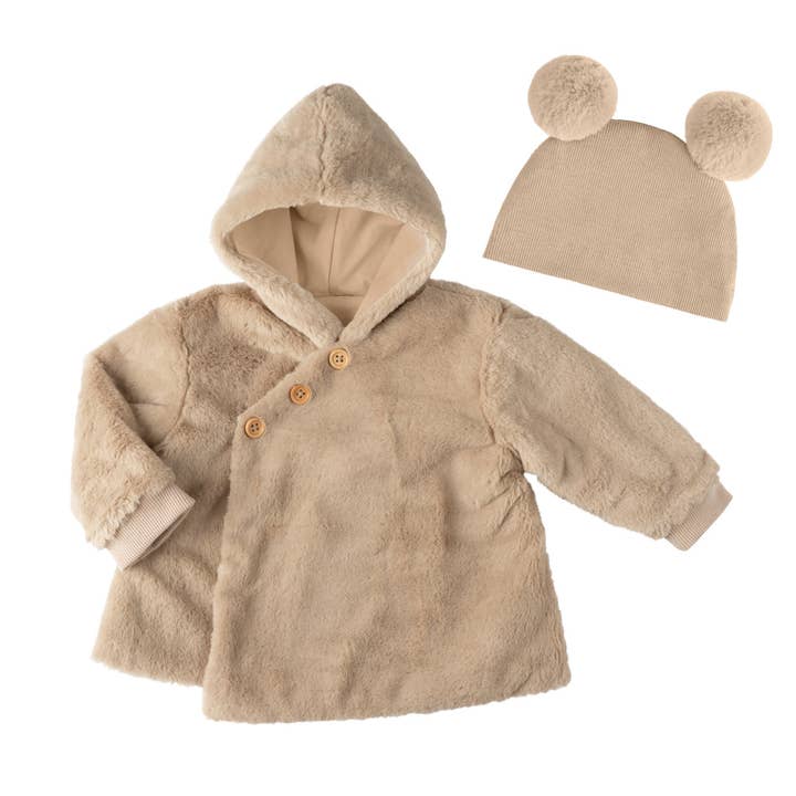 Chaqueta y gorro de piel sintética para venta al por mayor de Tricot Bebe