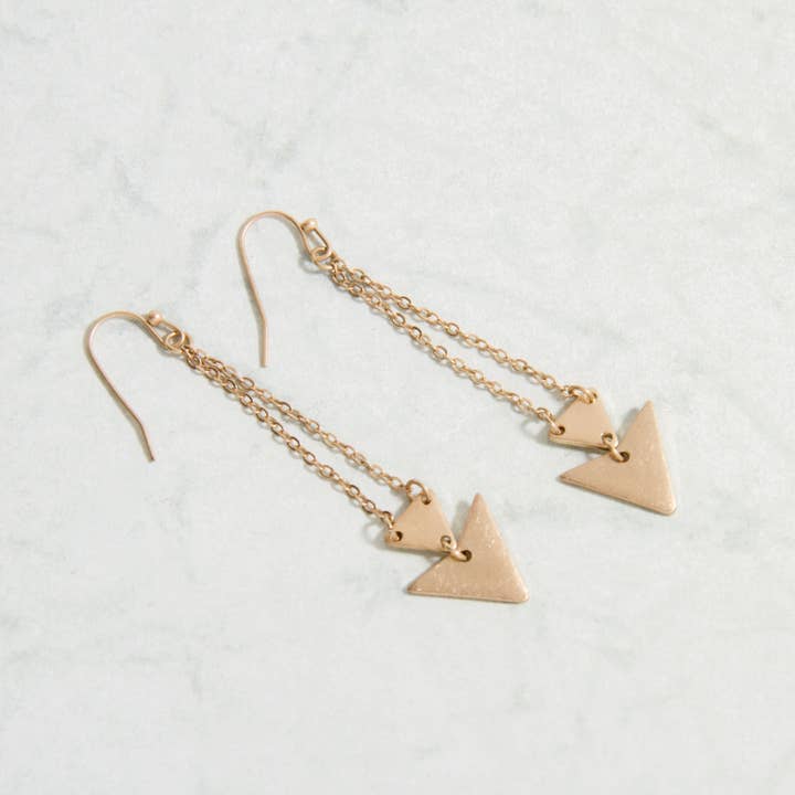 E2208-GD Triangle Dangle Earring for wholesale by CEmeraki