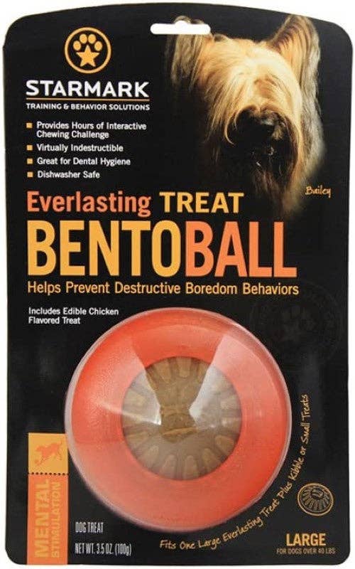 Playful Tail - Wholesale Pet Chew Toy - Dog - Starmark Everlasting Bento Ball - Orange2