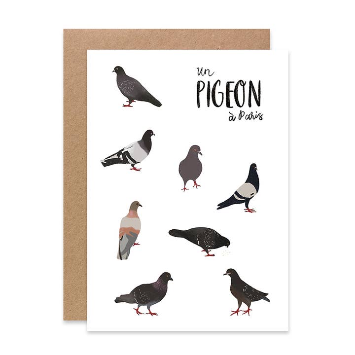 Carte postale un pigeon à Paris pour la vente par Graphijoy