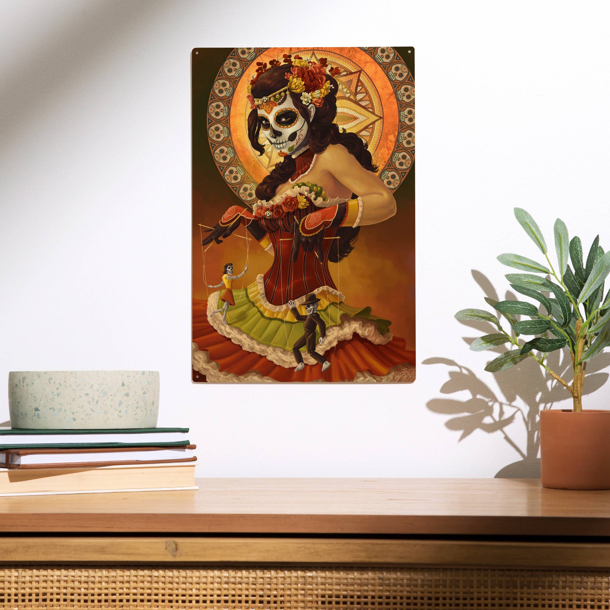 Lantern Press - Wholesale Wood Wall Art - WOOD SIGN ART Marionettes, Day of the Dead3