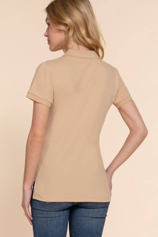 Active Basic | Active USA - Wholesale Polo - Women's - Short Sleeve Classic Pique Polo Top30