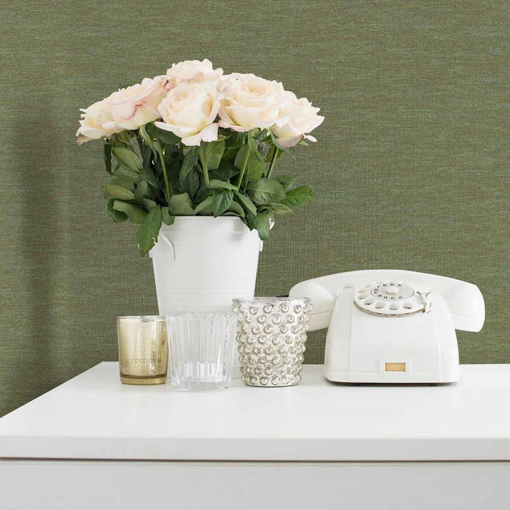 Green Metallic Embossed Wallpaper, Leather Faux Style Shiny 3D, Non-Woven, Non-Adhesive, Large 178 sq ft Roll, Washable, Removable, Modern for wholesale by Walloro Luxury Embossed Wallpaper