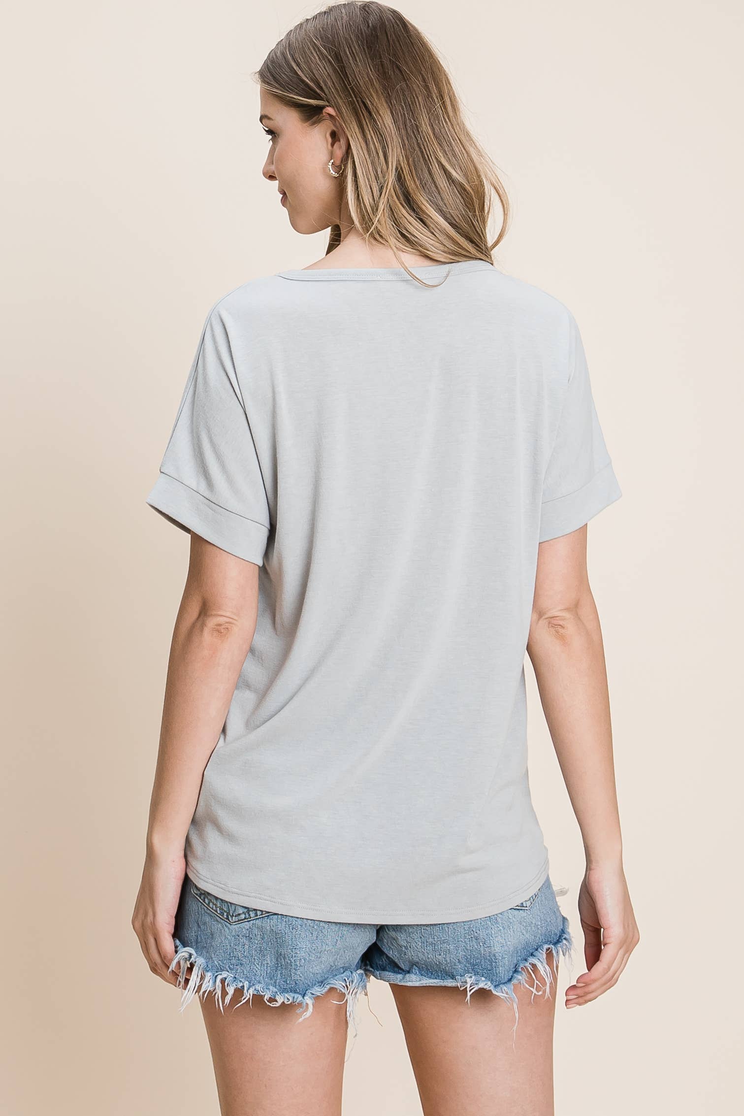 Gray TA1706 Everyday Essential Relaxed Fit Tee  for wholesale on Faire3