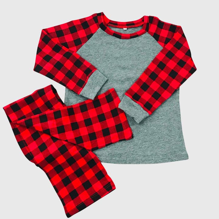 ILTEX Apparel - Wholesale Top & Pant Set (NOT Loungewear) - Women's - Christmas Buffalo Plaid Family Pajamas Set3