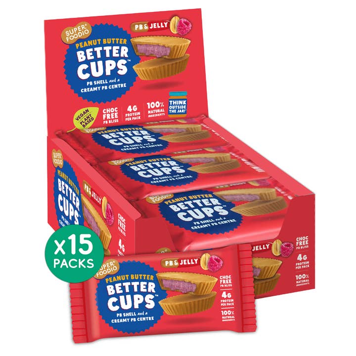 Superfoodio - Wholesale Snack bar - Peanut Butter&Jelly Better Cups (30g x 15 packs)