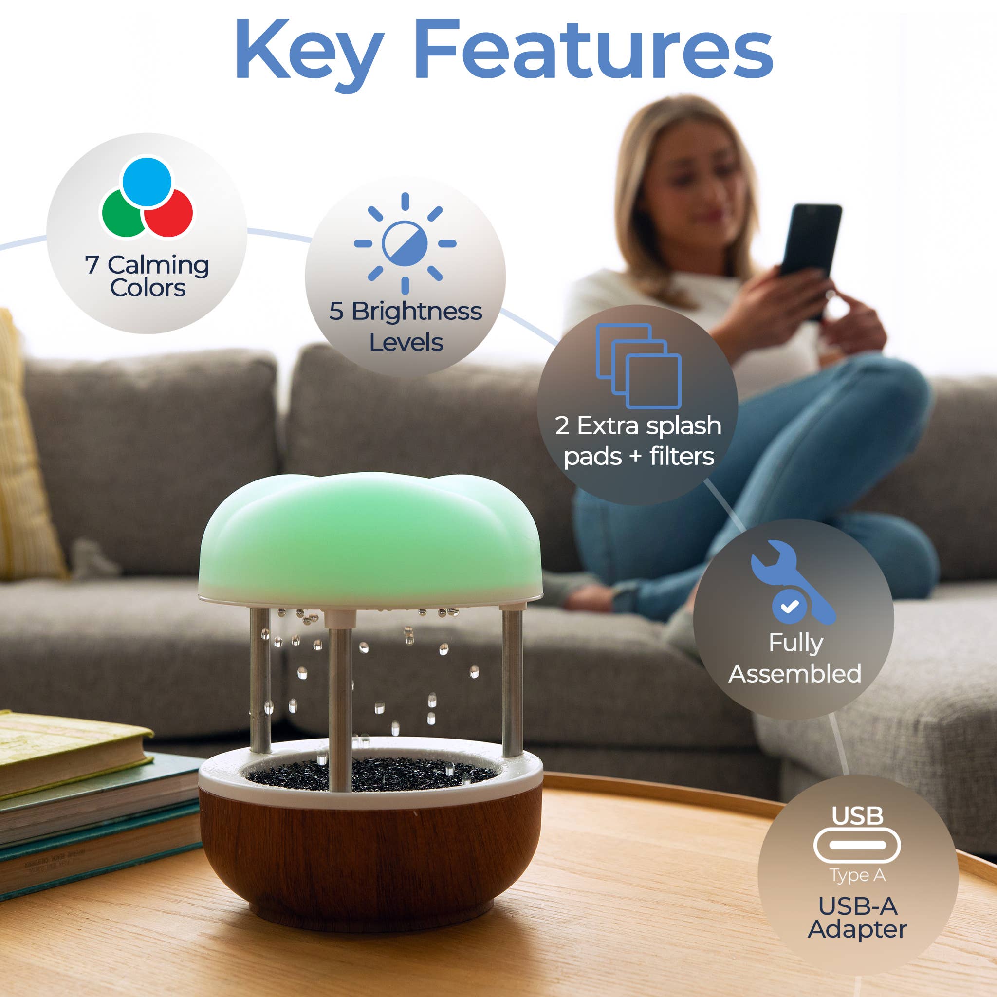 Mindsight - Wholesale Decorative Tabletop Object - Calming Cloud Desktop Decorative Fountain2