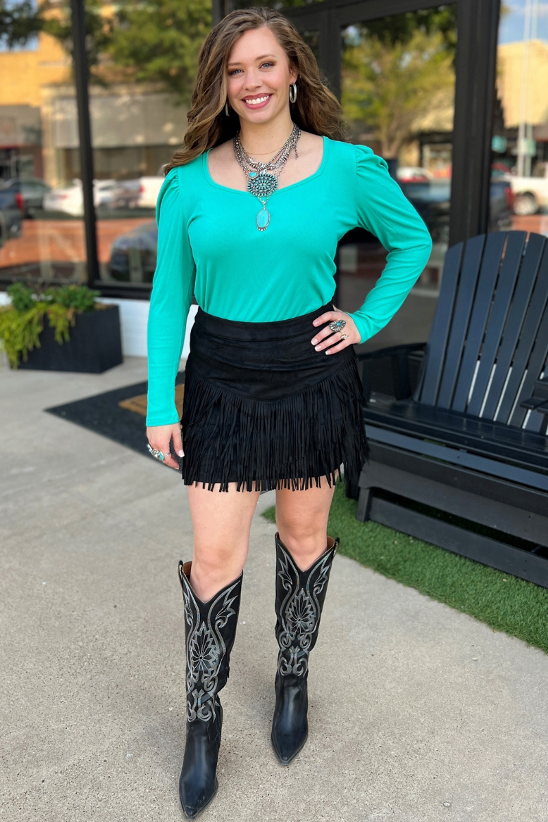 Sterling Kreek - Wholesale Rok - Dames - FORT WORTH ROK MET FRANJES ZWART7