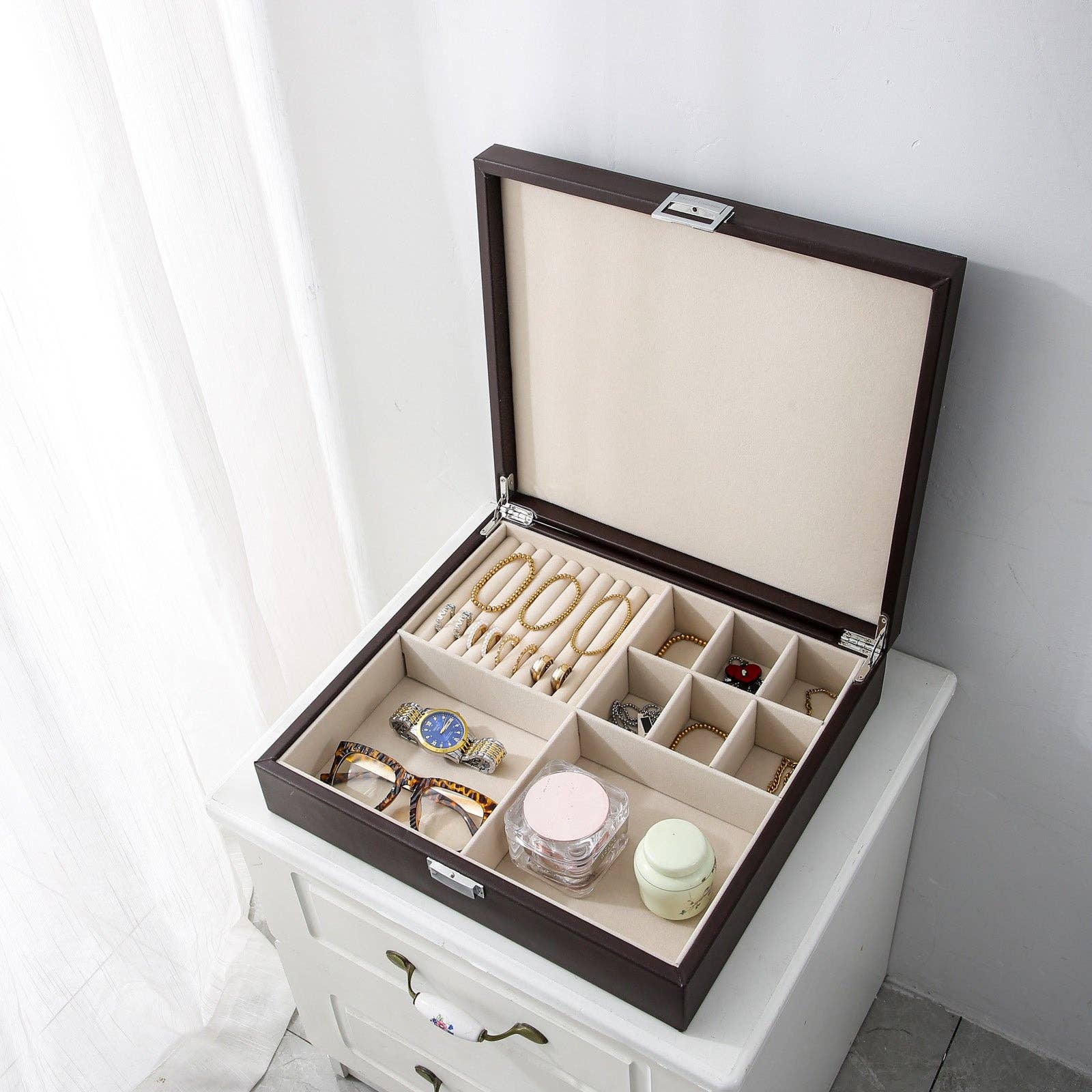 Emilie collection - Wholesale Jewelry Box/Organizer - Jewelry box brown large2