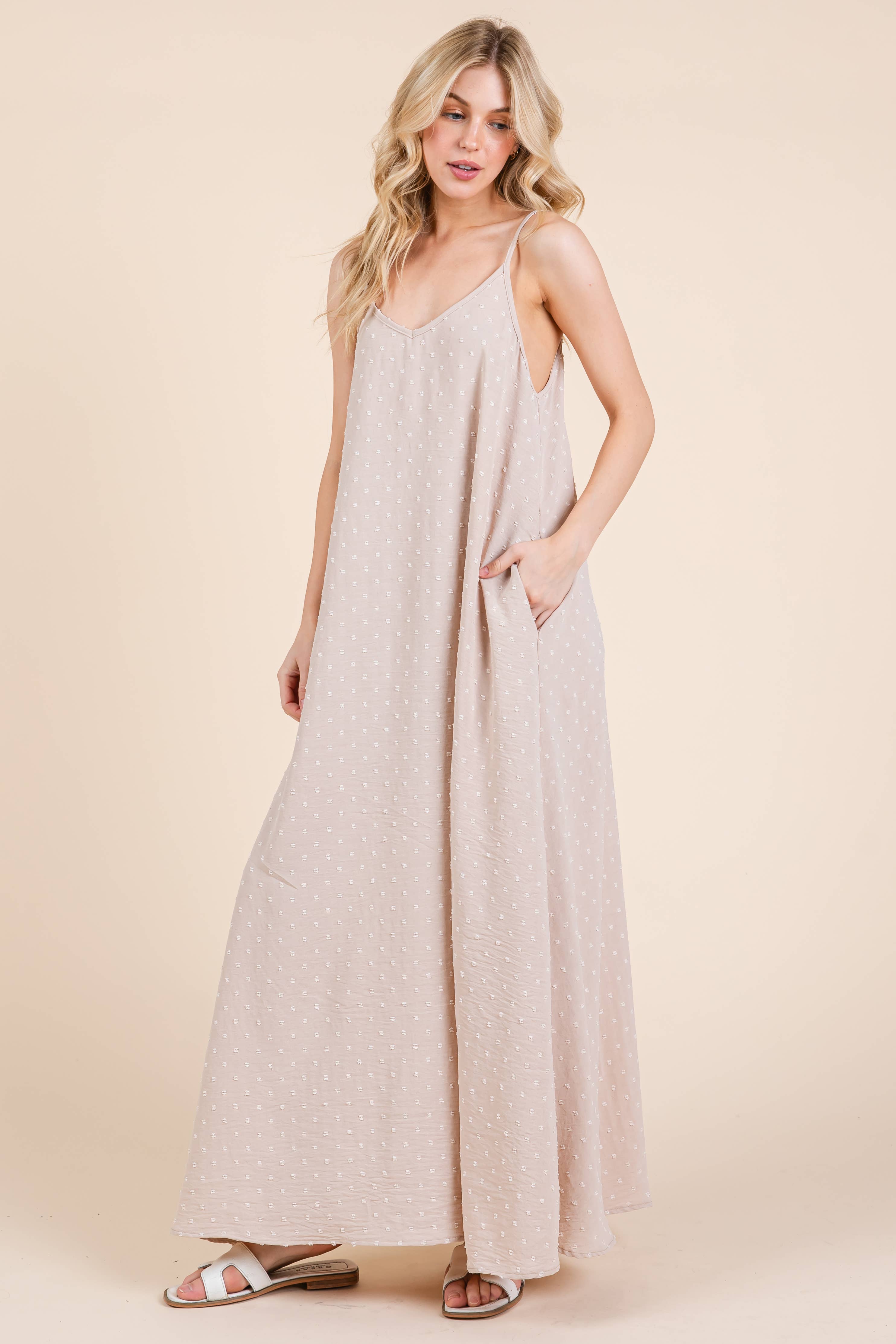 BOMBOM - Vente Robe – femme - ROBE MAXI À POIS SUISSE DA16306