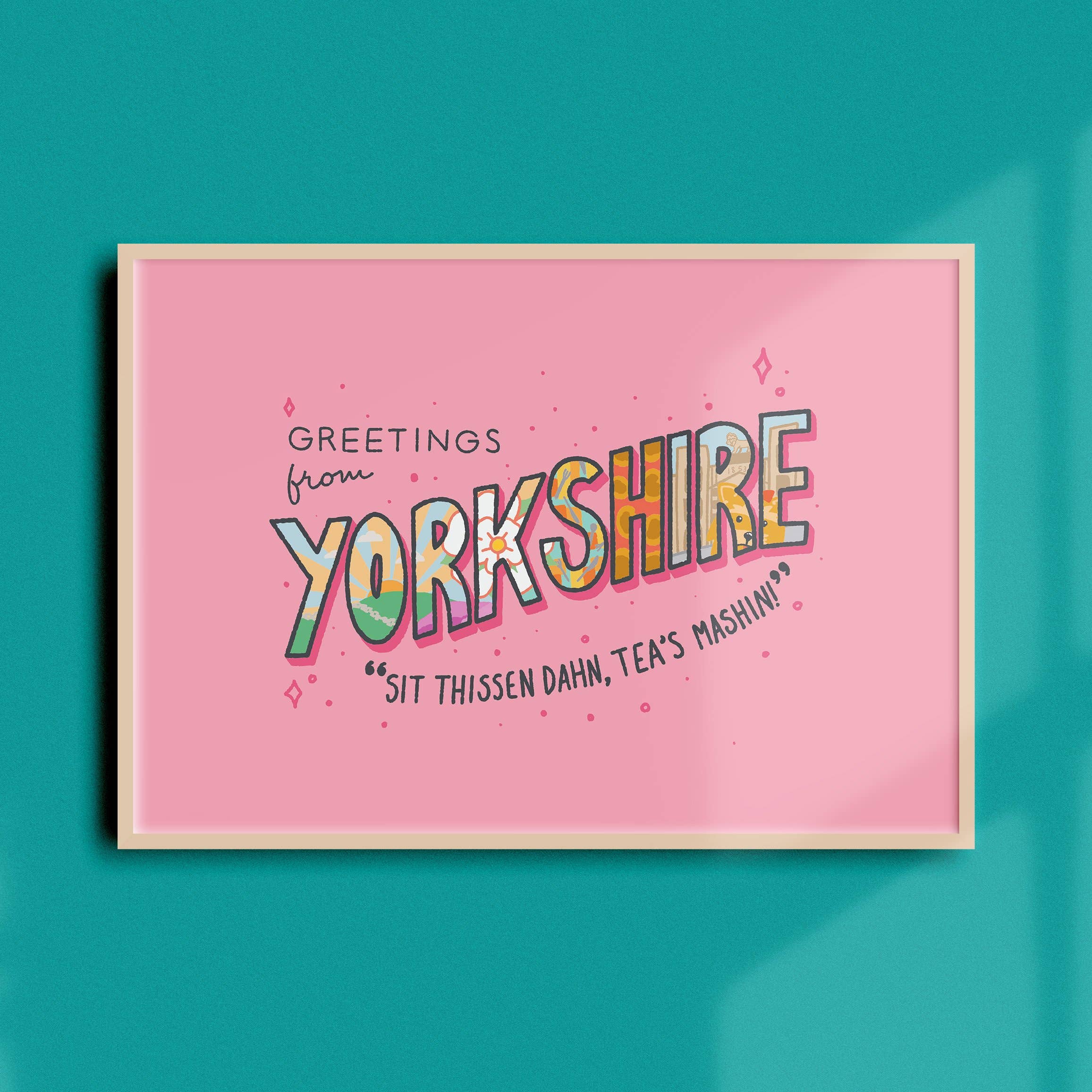 Finest Imaginary – wholesale Art print – Greetings from Yorkshire A4 Print0