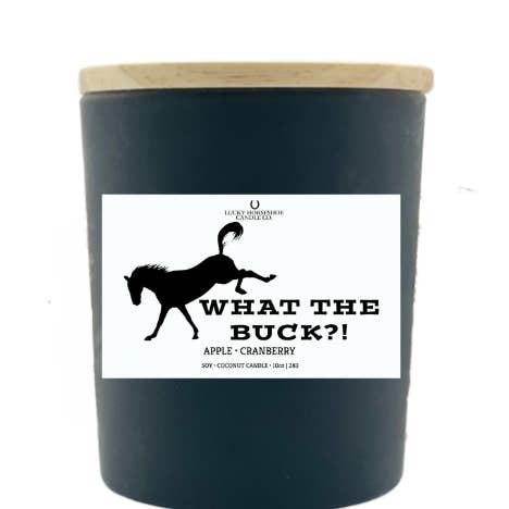 Lucky Horseshoe Candle Co. – Großhandel Kerze im Glas / gefüllte Kerze – What the Buck Soy Coconut Kerze, 10 Unzen, schwarzes Glasgefäß