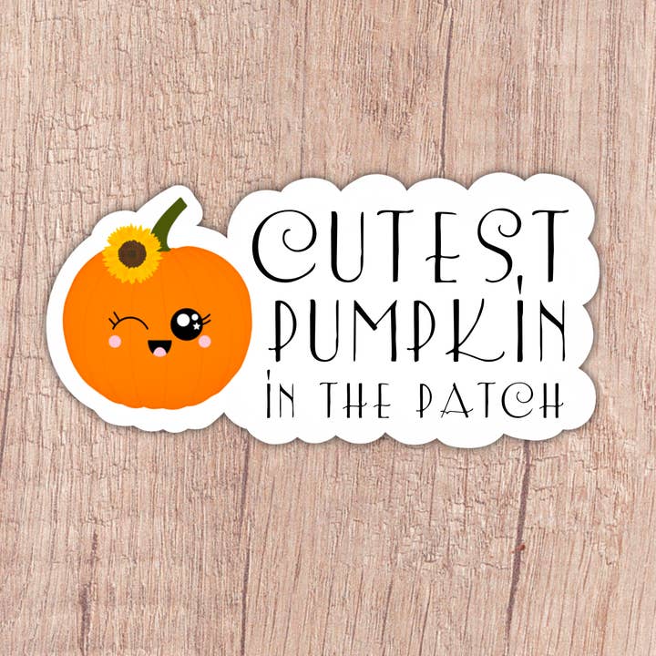Pegatina La calabaza más linda del huerto, pegatina espeluznante para venta al por mayor de AMA Printables