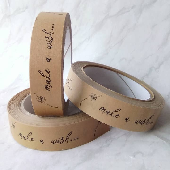 Cards and gift wrap – wholesale Tape – Make a Wish brown paper tape2