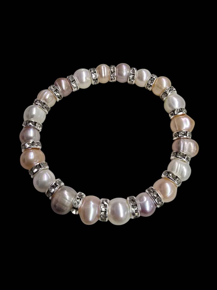 Elegant Pearl Bracelet with Rhinestone Accents for wholesale by 2 Greeks Inc