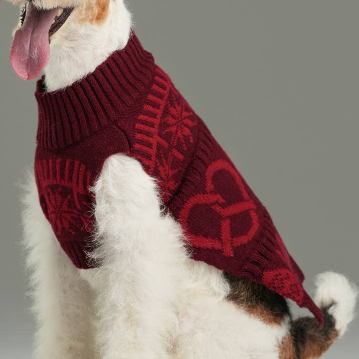 Pull pour animal de compagnie en bretzel - Rouge bordeaux pour la vente par PEHOM