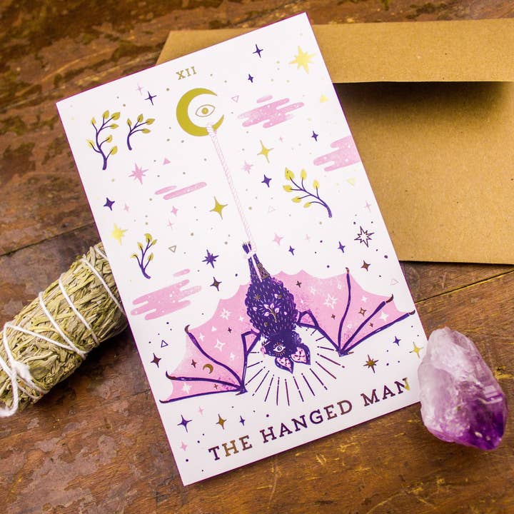 The Hanged Man Greeting Card for wholesale by Floating Forest Studio