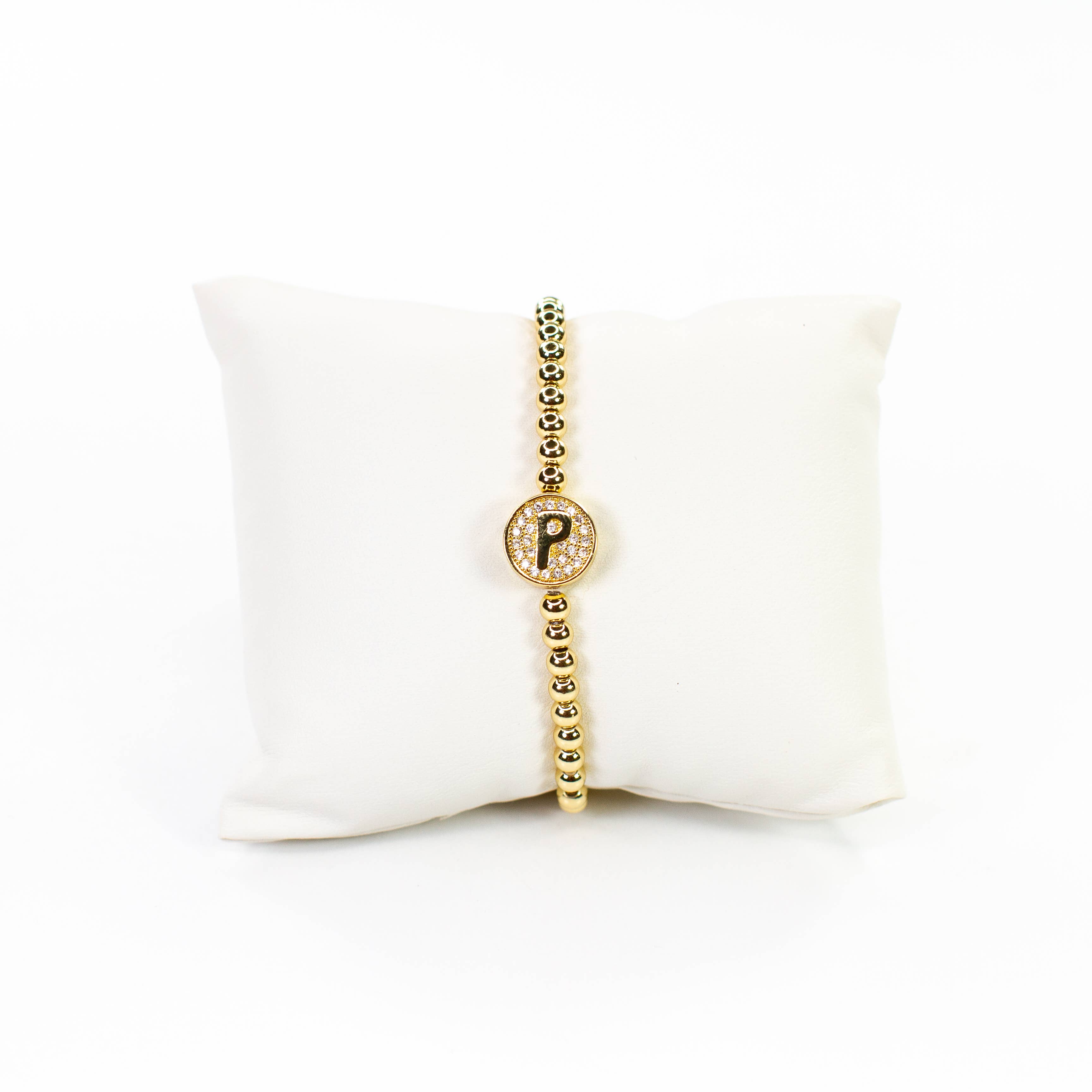 Savvy Bling - Wholesale Beaded Bracelet - Initial Simulated Diamond Bracelet15