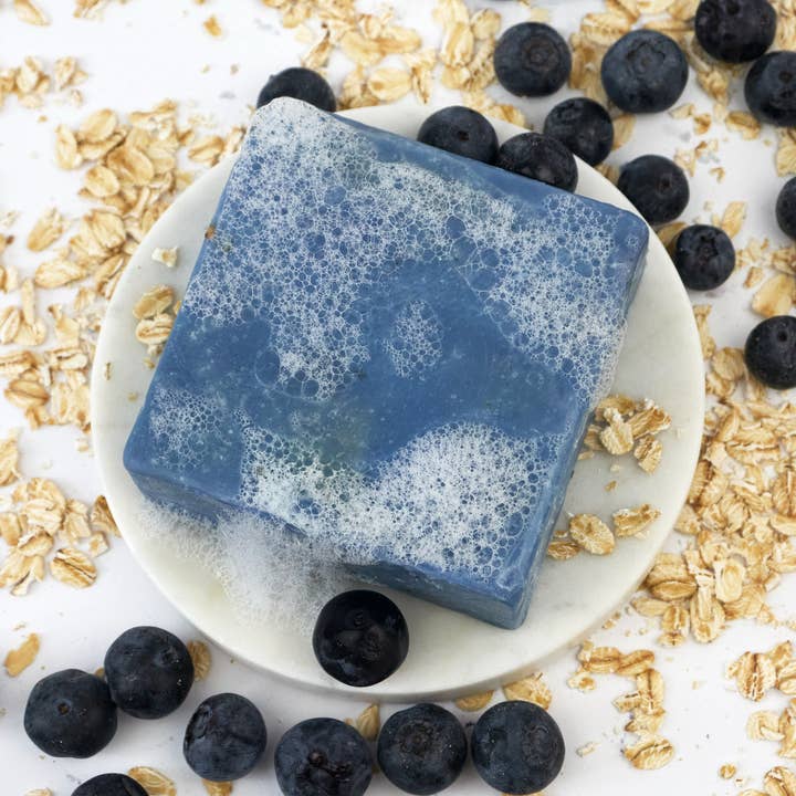 Ash & Rose – wholesale Tvål – Blueberry Oat Soap Scrub Bar - Kall Process Naturlig1