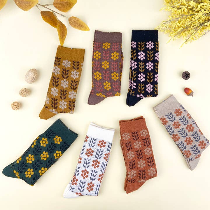 mildstyles - Wholesale Socks - Women's - Combed cotton women's British style retro mid-calf socks1