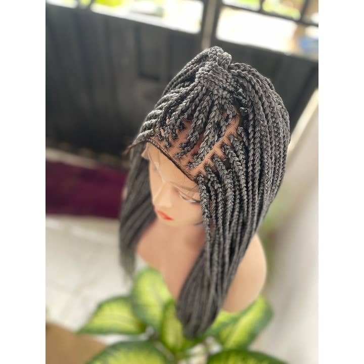 Lamuskwigs - Wholesale Wig/Hair Piece - Ready to ship Grey braided wig in closure. Glueless lace7