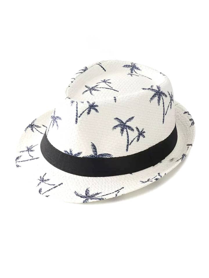 Tropische Palmboom Stro Fedora - 100% Natuurlijk Papier voor wholesale door Islandhaze