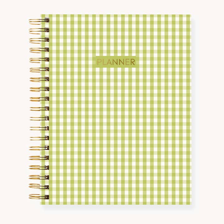 Planner non datato a quadretti verdi per la vendita all'ingrosso da parte di Elyse Breanne Design