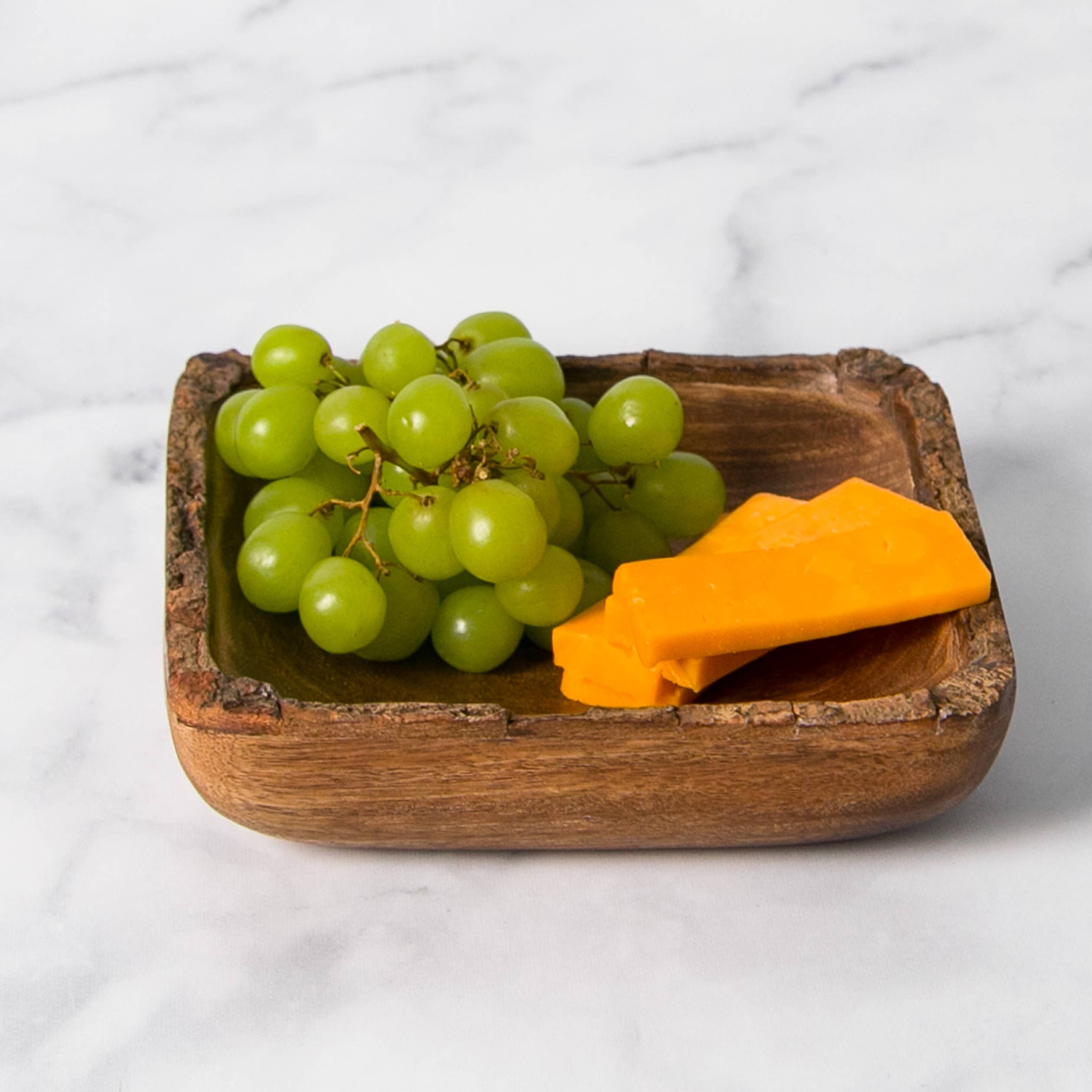 Valor Home Goods - Wholesale Decorative Plate/Dish/Bowl - Food-Safe Rustic Wood Bark Small Serving Square Bowl 4