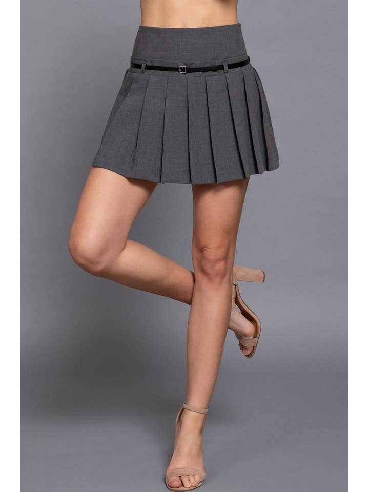 Active Basic | Active USA – Engroshandel Nederdel - Dame – Miniskjørt med mellemtalje med bælte og undershorts1