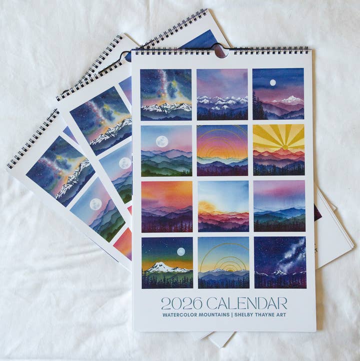 Shelby Thayne Art - Wholesale Calendar - 2026 Mountain Nature Calendar | Hanging Wall Calendar