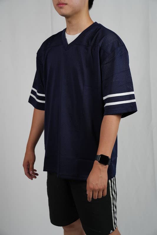 Lime Tree Clothing Inc. - Wholesale T-shirt – men's - Men’s Heavyweight Mesh Football Jersey w/ Stripe XS-2XL18