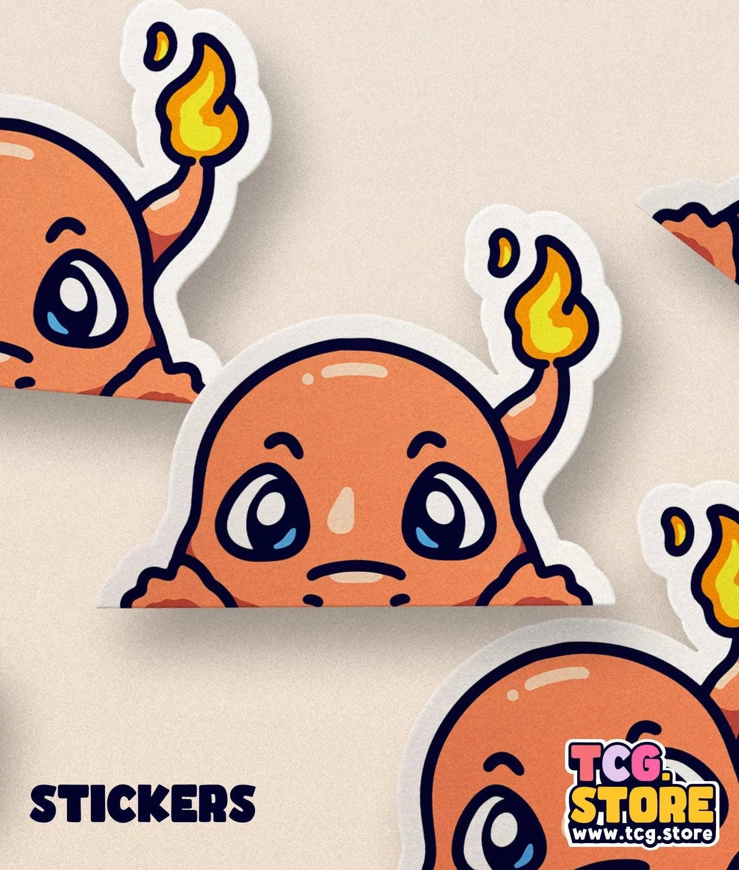 TCG.Store - TCGDOTSTORE - Wholesale Sticker - Charmander Peeking Pokémon Sticker7