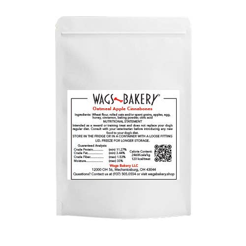 Wags Bakery LLC - Wholesale Pet Treats - Dog - Oatmeal Apple Cinnabones – Crunchy Dog Treats All-Natural1