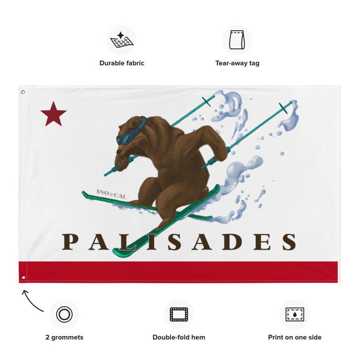 Palisades CA Ski Flag for wholesale by Sno*Cal