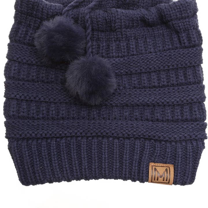 Fashion City - Wholesale Beanie – Women's - Women's Ponytail Adjustable Pom String Knit Hat10