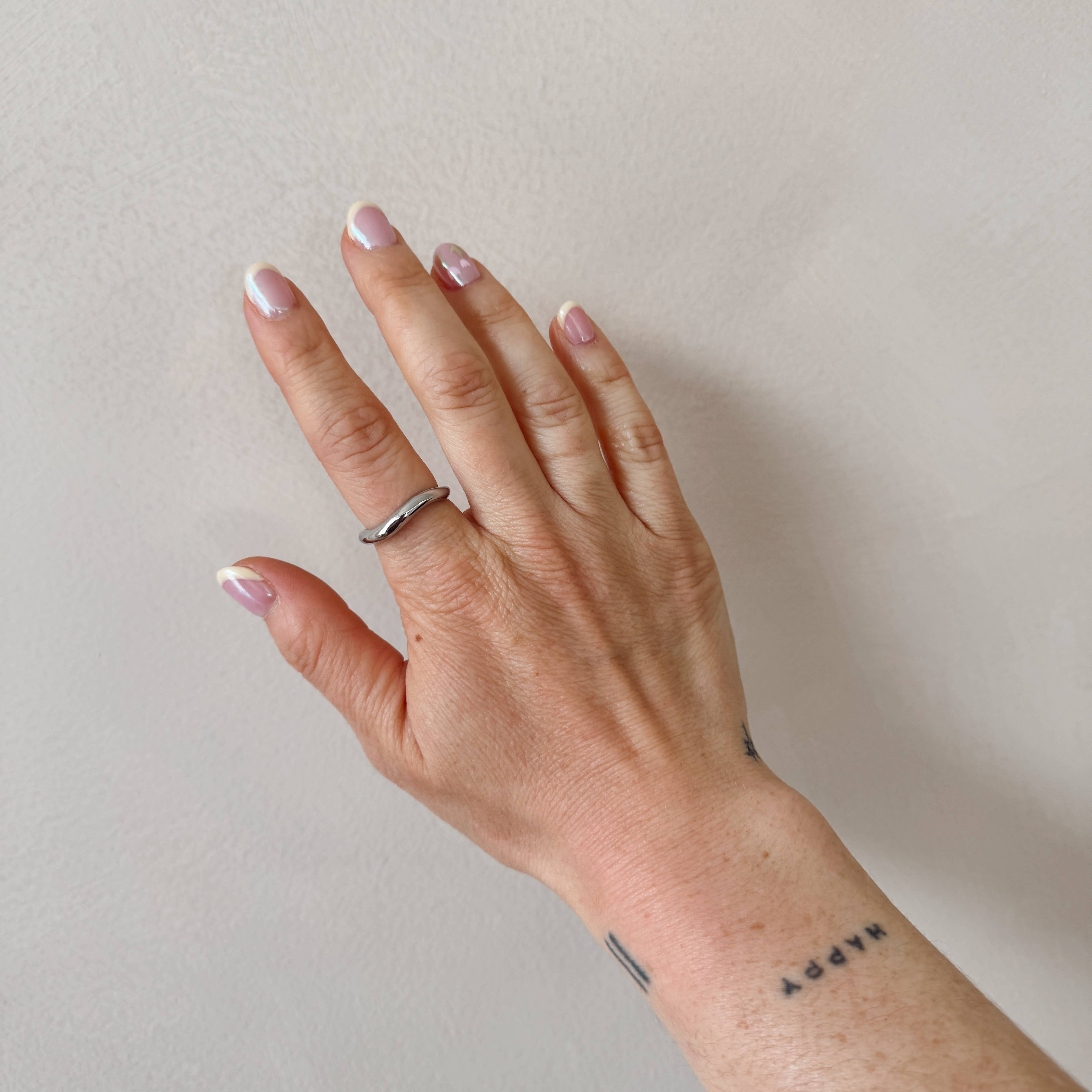 Horace Jewelry - Wholesale Band/Stacked Ring - The Ondo - Silver ring in stainless steel1