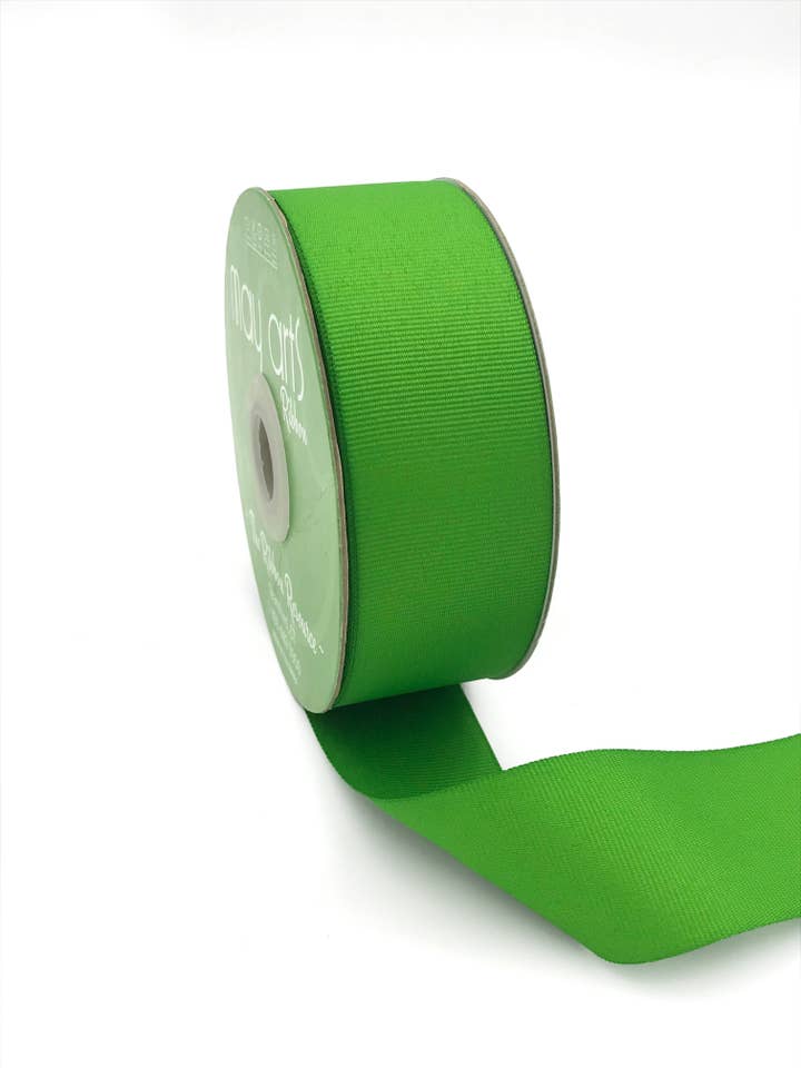1,5 Zoll großes gewebtes Ripsband in Papageiengrün für den Großhandel von May Arts Ribbon