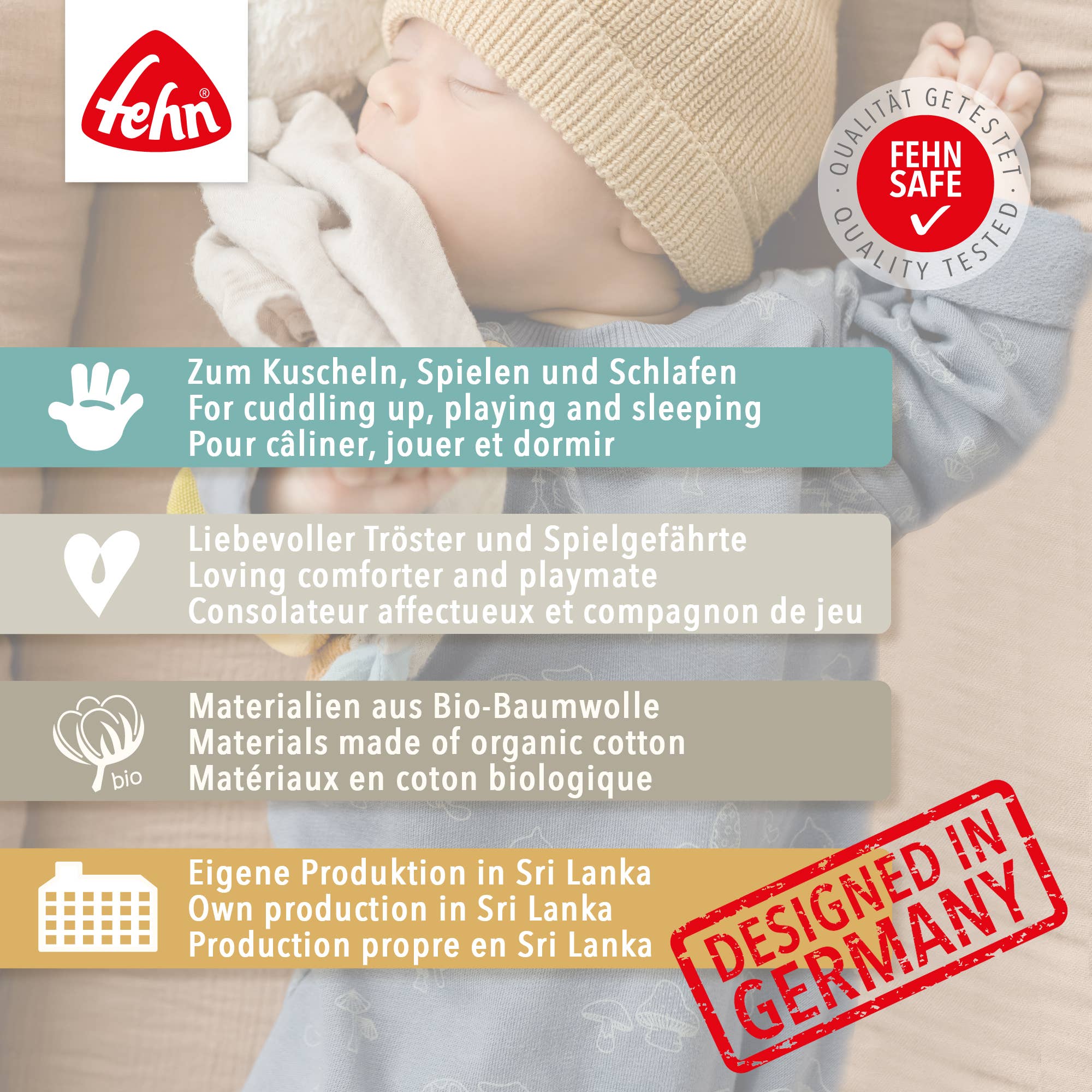 Fehn – wholesale Gosefilt - Baby – Björntäcke ”Prince” - Sovhjälpmedel & gosedduk5