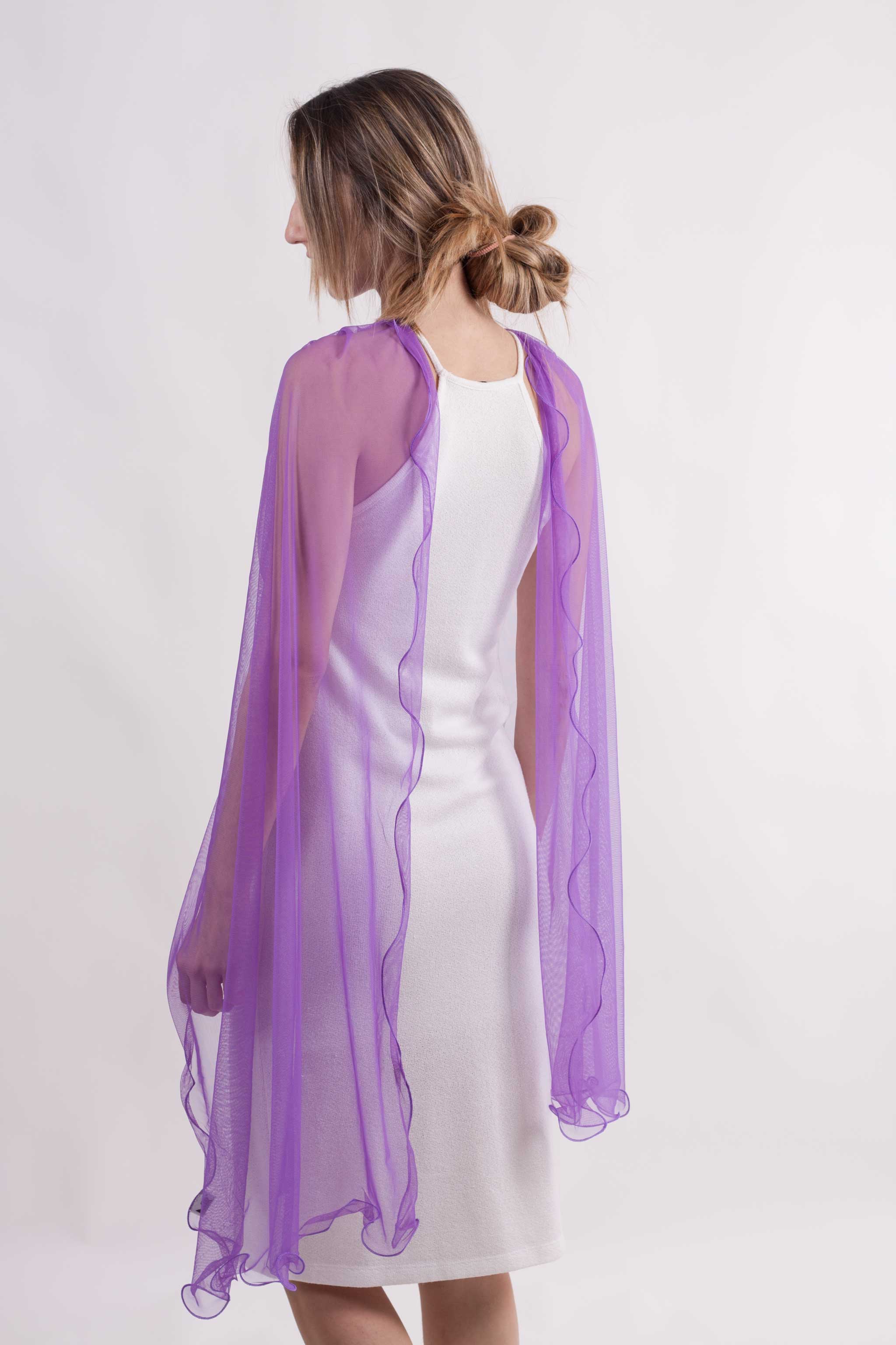 MR Complements - Vente Écharpe – femme - Châle en tulle grande taille aux bords ondulés40