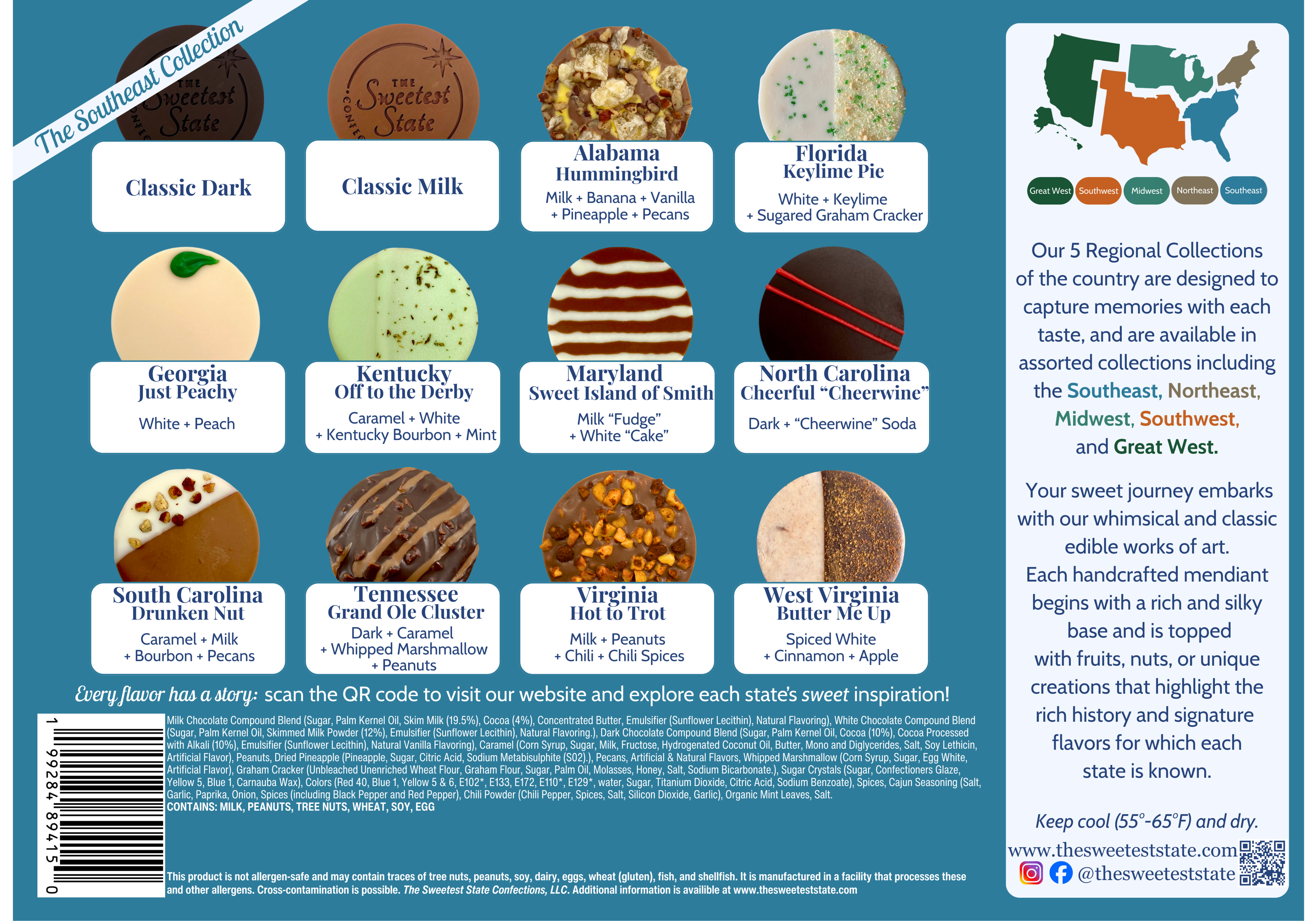 The Sweetest State Confections - Wholesale Chocolate Box - The Southeast Collection4