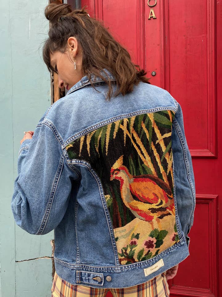 Frankie - Venta al por mayor Cazadora vaquera - Mujer - Chaqueta vaquera reciclada con bordado vintage