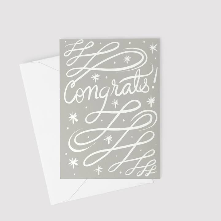 Congrats Calligraphy Front & Back for wholesale by The Heart Studio