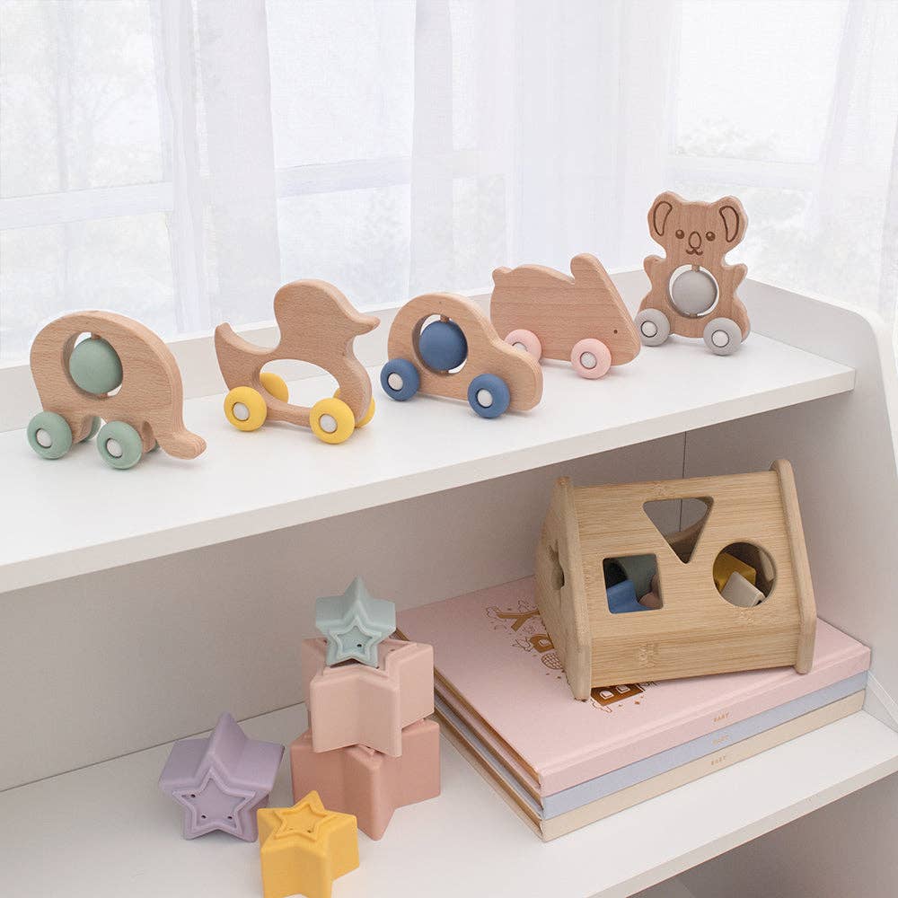 Living Textiles - Wholesale Wood Toy - Kids - Push Along Wooden Bunny6