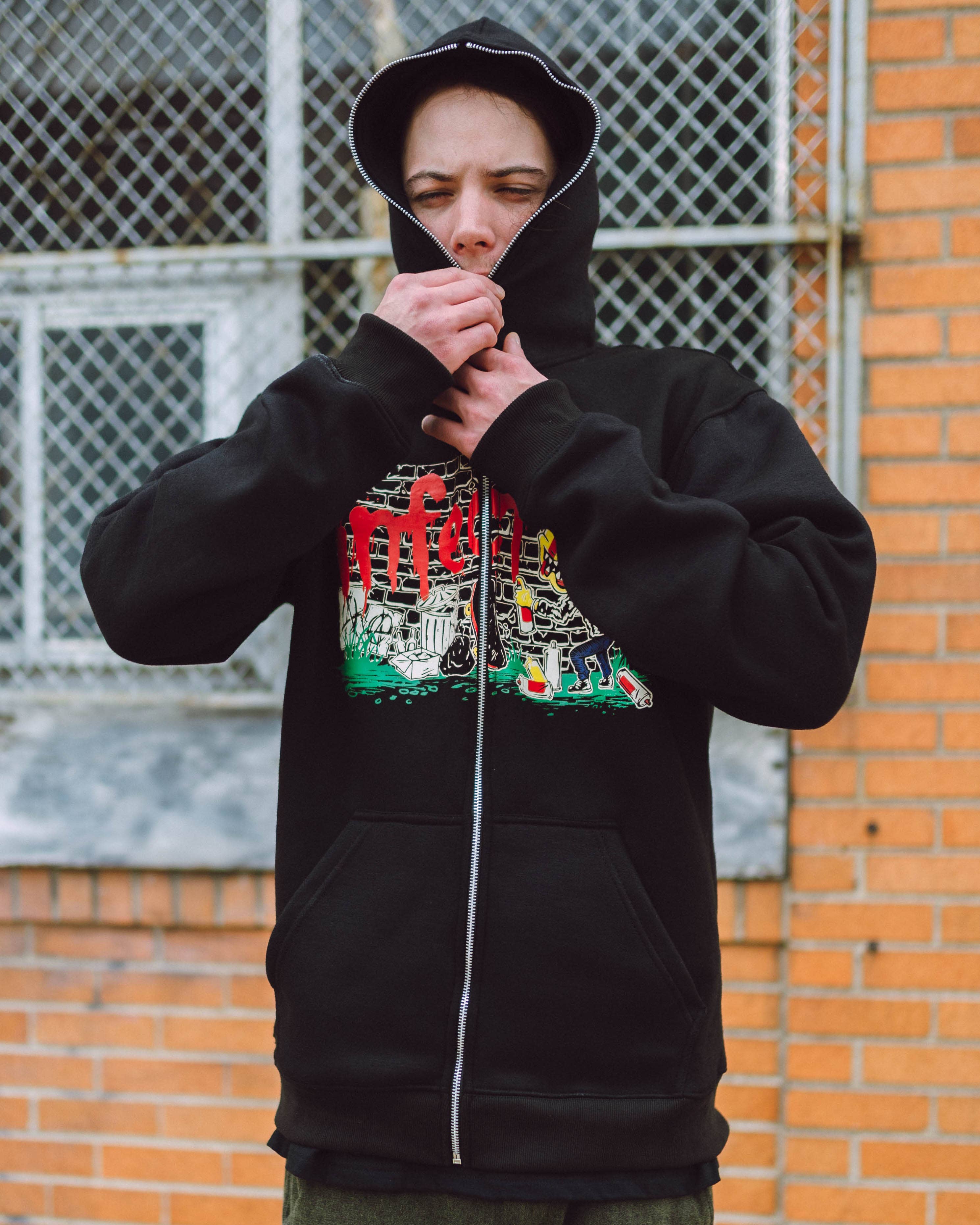 INFECT CO. – Hoodie - Homem por atacado – MOLETOM COM CAPUZ GET UP FULL ZIP