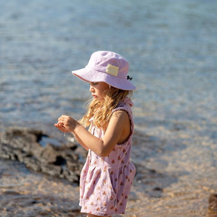 Acorn Kids - Wholesale Bucket hat – kids - Lavender Terry Towelling Bucket Hat2