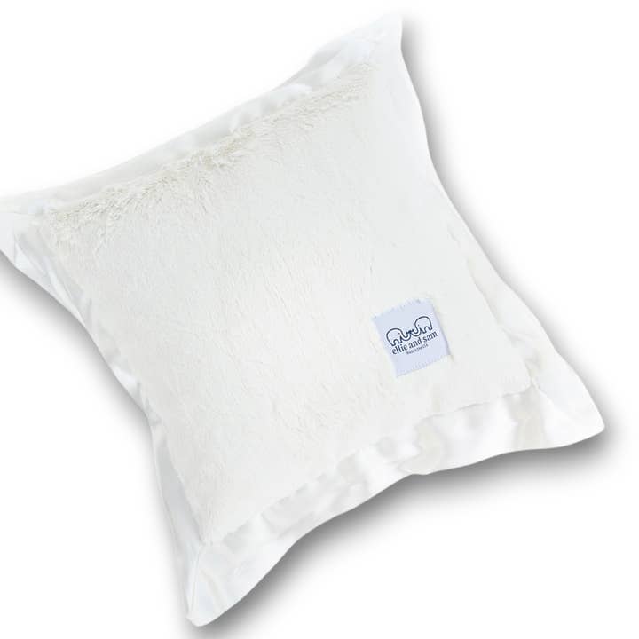 Luxury Satin Border Nursery Pillow - Ivory for wholesale by ellie and sam