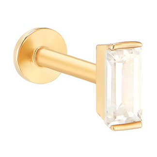 Baguette Cartilage Labret Piercing i 14K guld for engroshandel hos Musemond