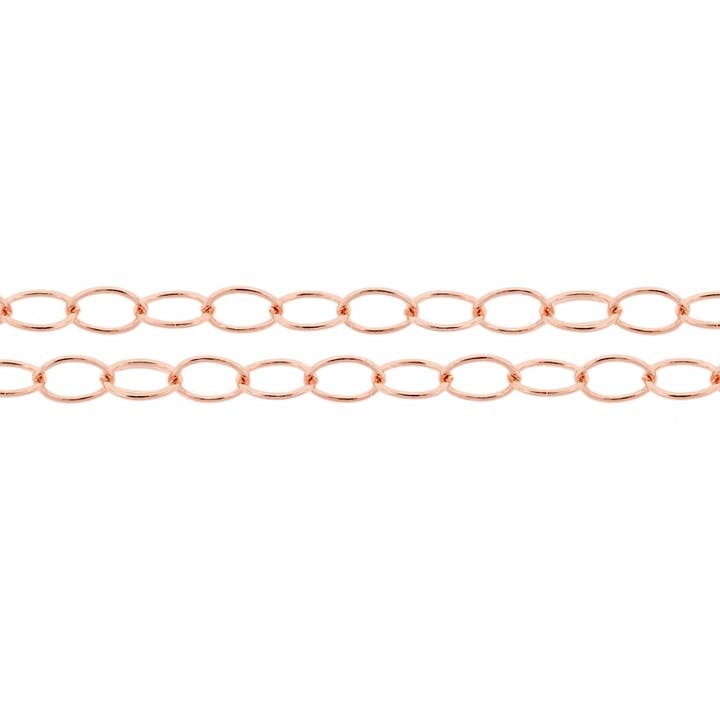 Chaîne à maillons 3x2mm en or rose 14Kt rempli - 1,52m pour la vente par Plazko