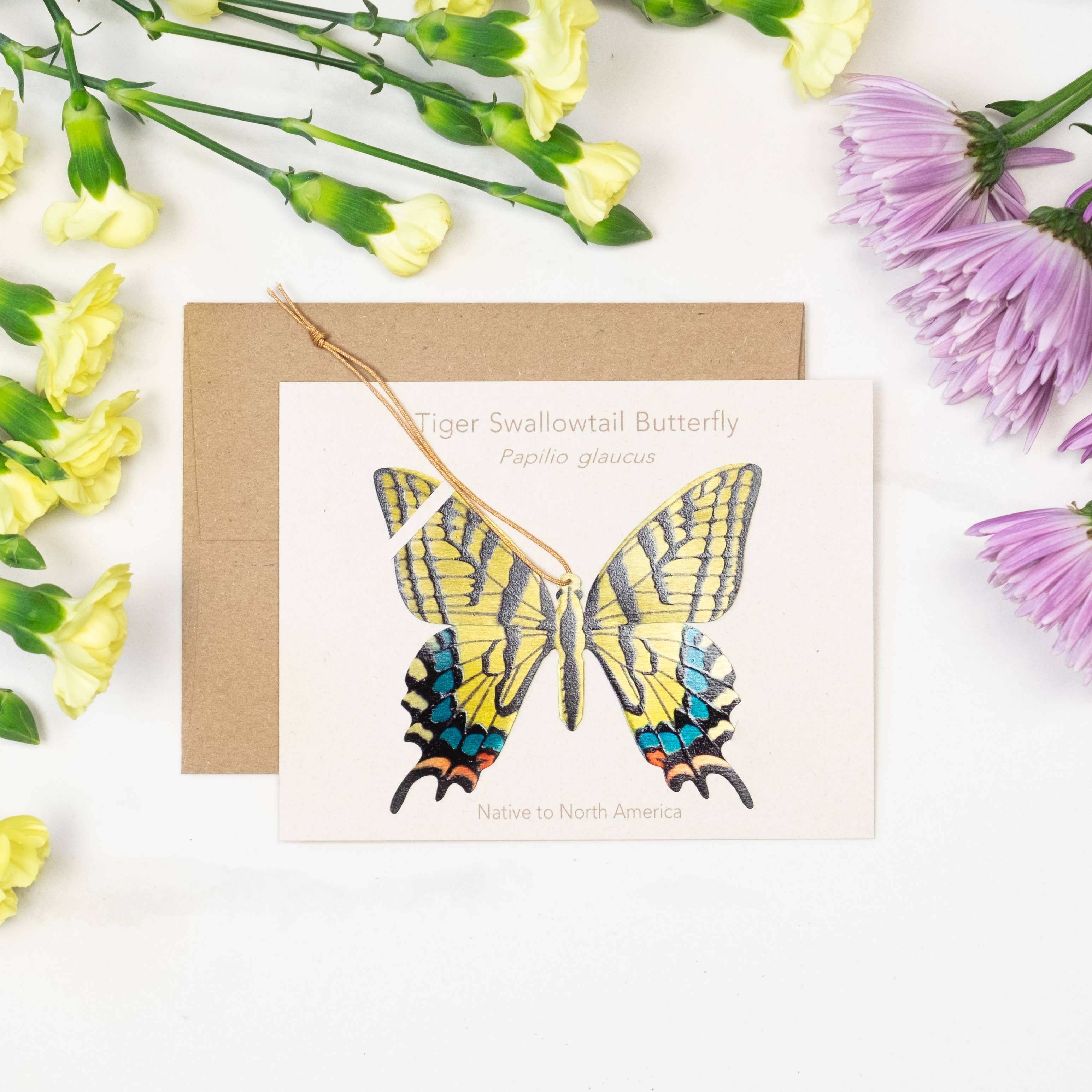 Tulia's Artisan Gallery - Wholesale Bookmark - Tiger Swallowtail Butterfly Ornament + Notecard2
